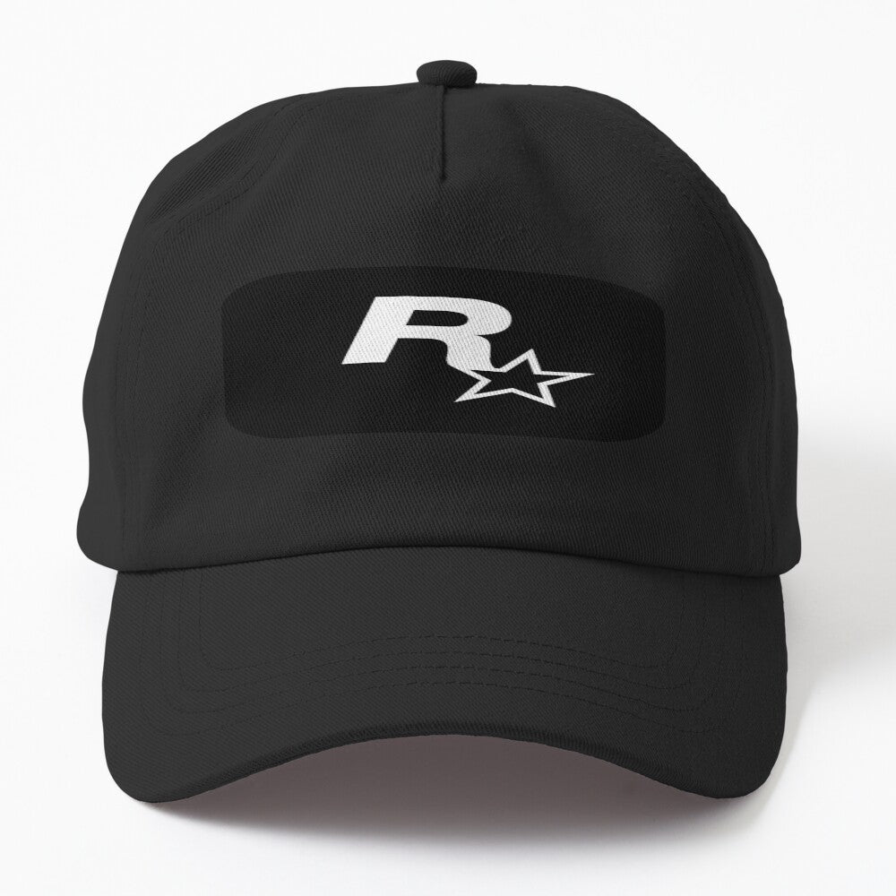 Rockstar Games Black Logo Gaming Video Game Logo Gamer Hat
