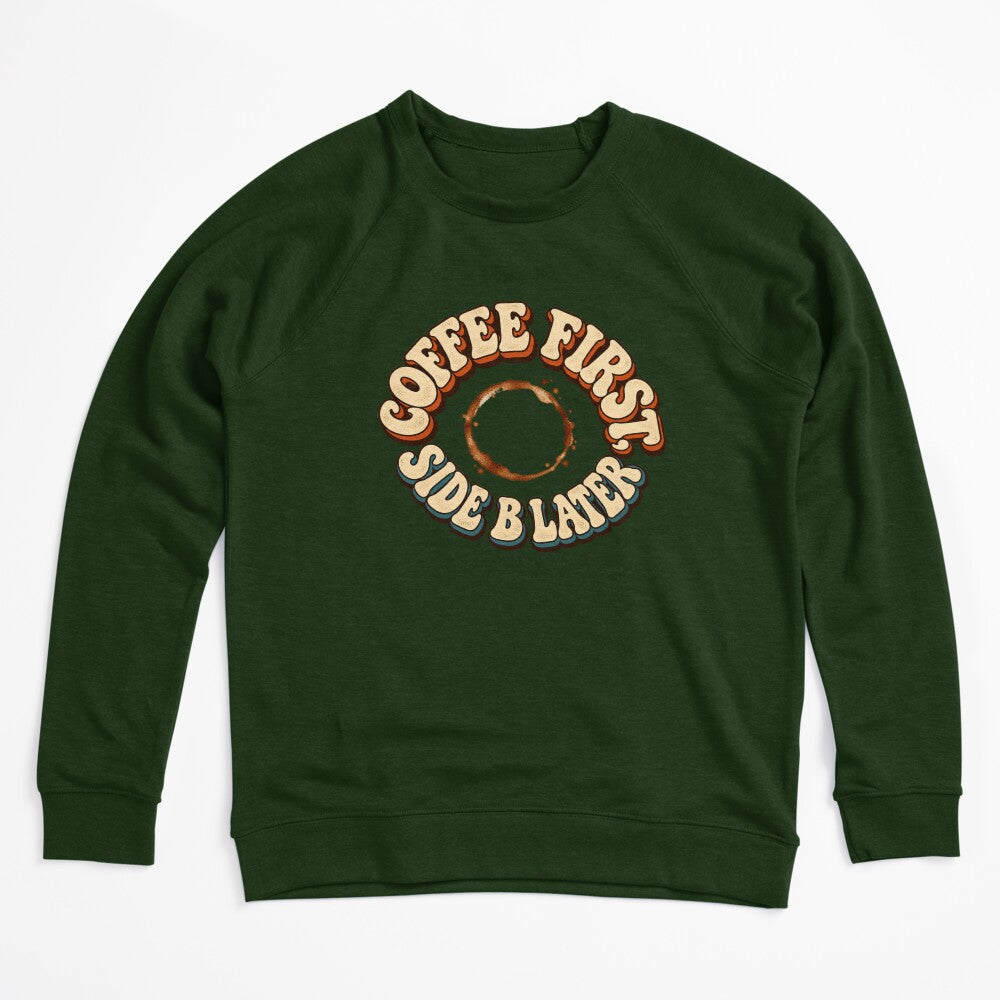 Coffee First Side B Later Retro Vinyl And Coffee Shirt