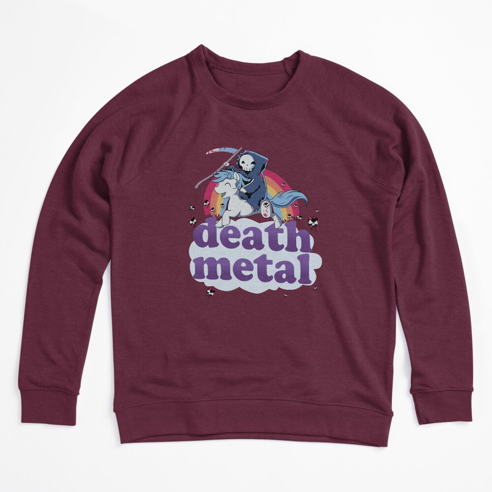 'Death Metal' - The Grim Reaper Riding A Unicorn In Front Of A Shirt