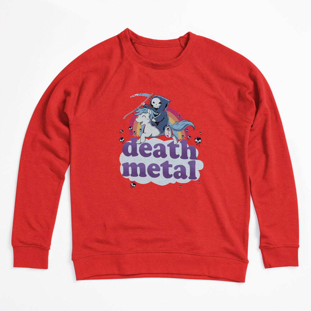 'Death Metal' - The Grim Reaper Riding A Unicorn In Front Of A Shirt