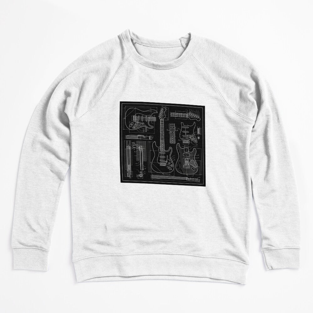 Electric Guitar Technical Blueprint Schematic Art Shirt