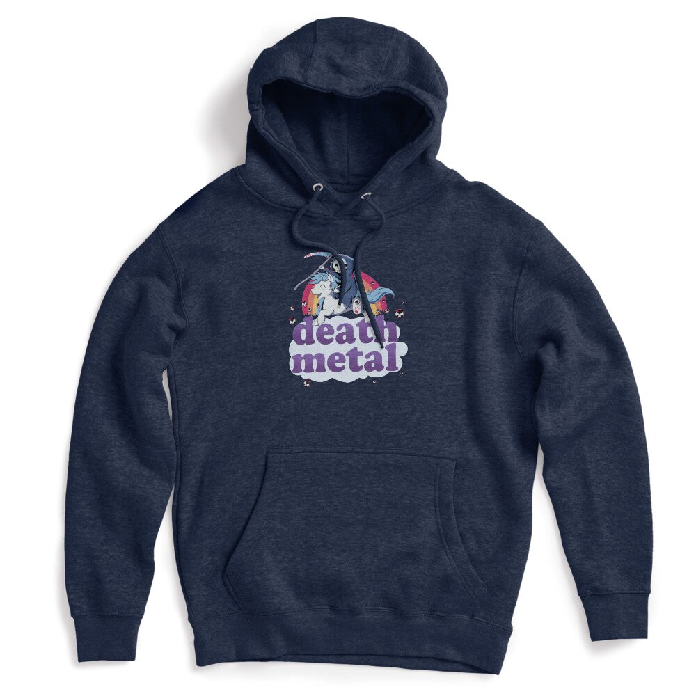 'Death Metal' - The Grim Reaper Riding A Unicorn In Front Of A Shirt