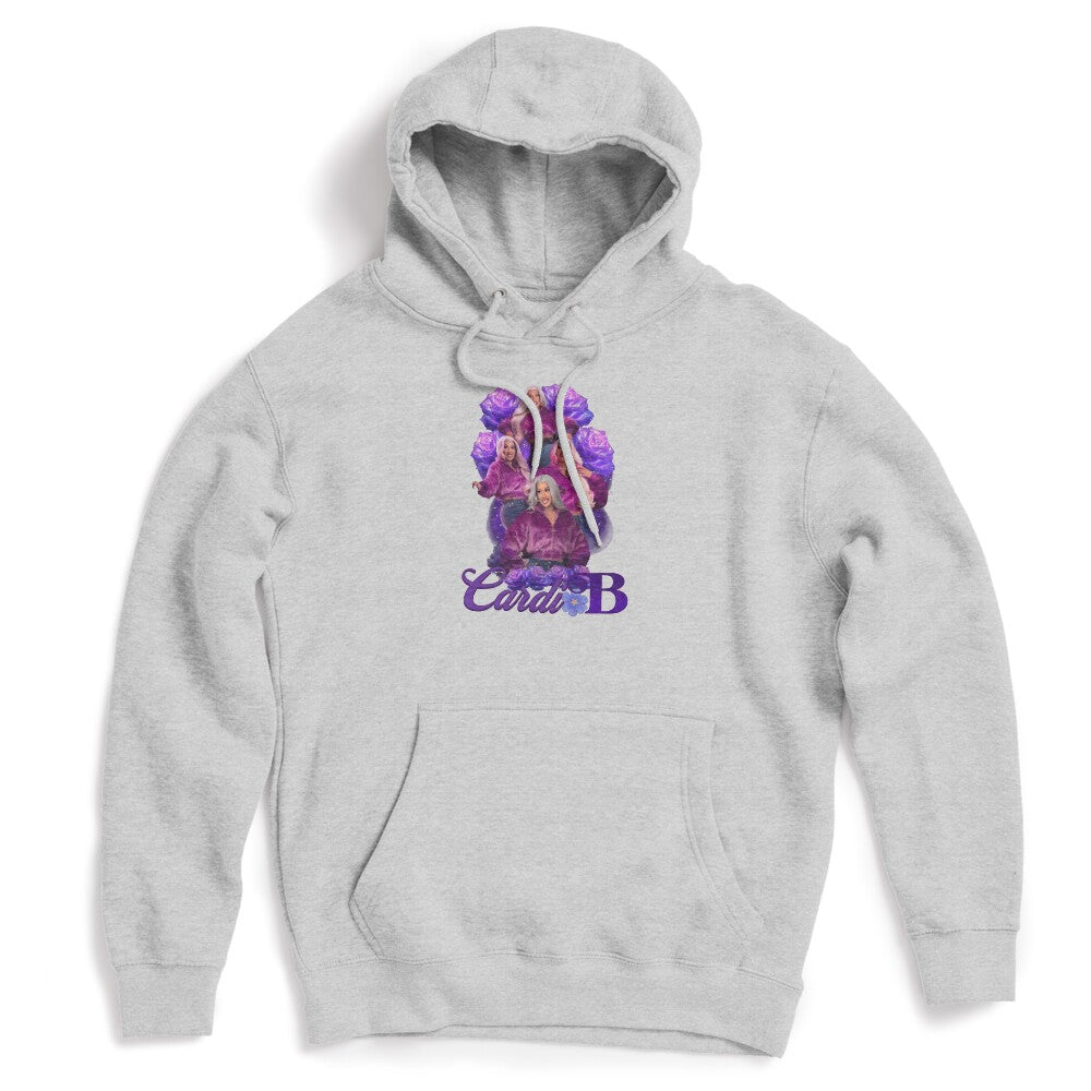 Vintage Style Hip Hop Queen Purple Rose Graphic Cardi B Shirt